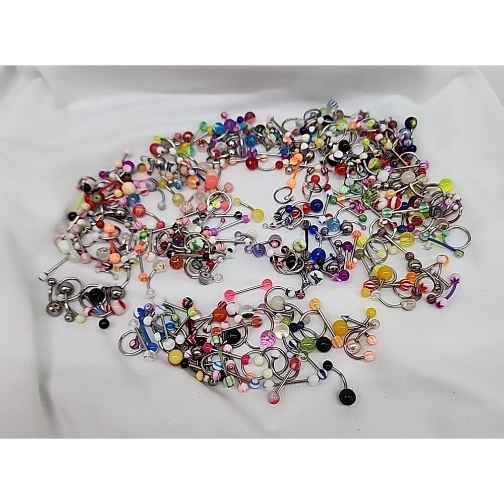 Body Jewelry Lot Mixed Over 300 Pieces Varied Styles Resellers Lot Good Conditio